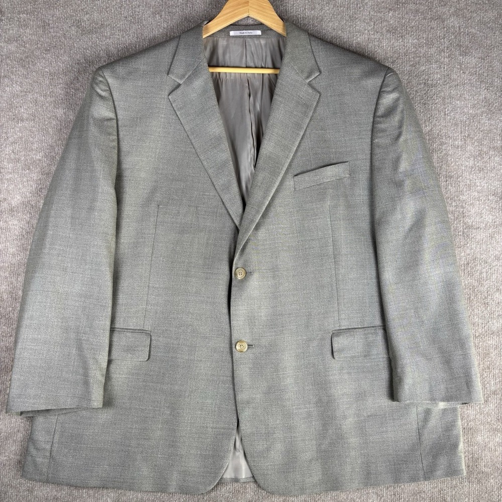 Lauren Ralph Lauren 50R Gray Silk Wool Sport Coat Blazer Mens 2 Button Jacket